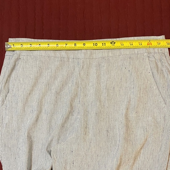 NWT Chico’s Linen Blend Wide-Leg Black/Gray Stripe Pants Size 12R (Chico’s 2R) - Picture 6 of 13